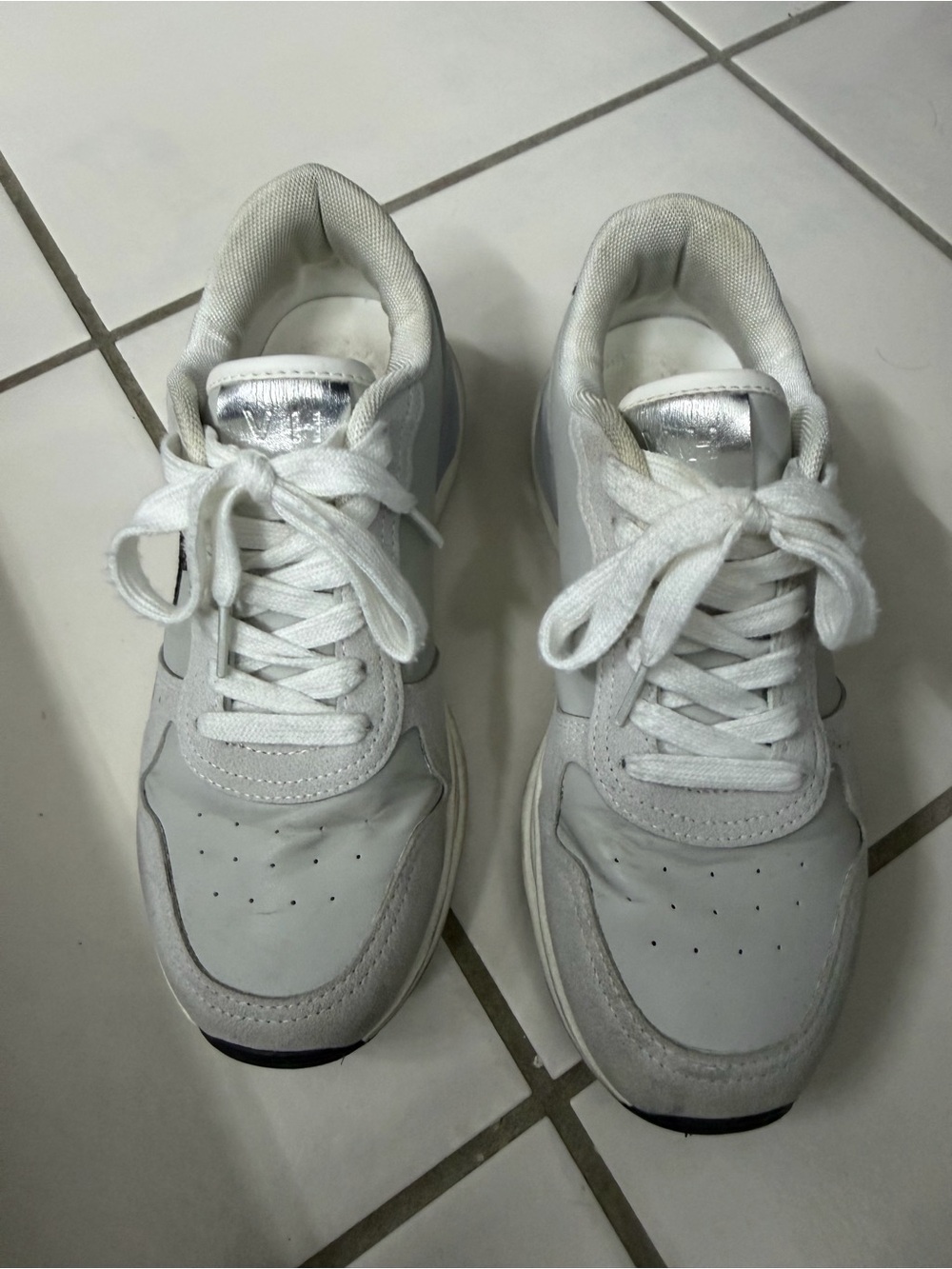 Vintage Havana Women's White and Silver Lace-Up Sneakers